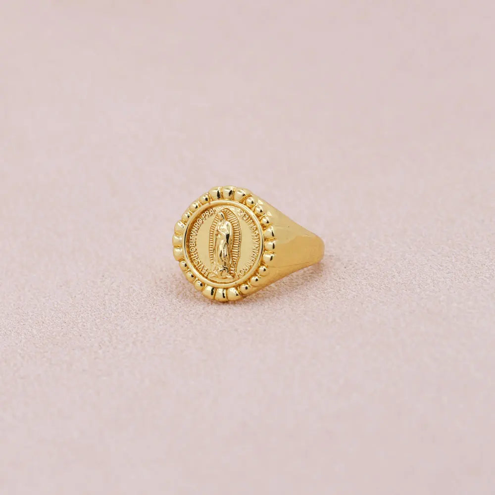 Virgin Mary Religious Ring – Gold-Tone Copper by ZEB Jewelry – view 6