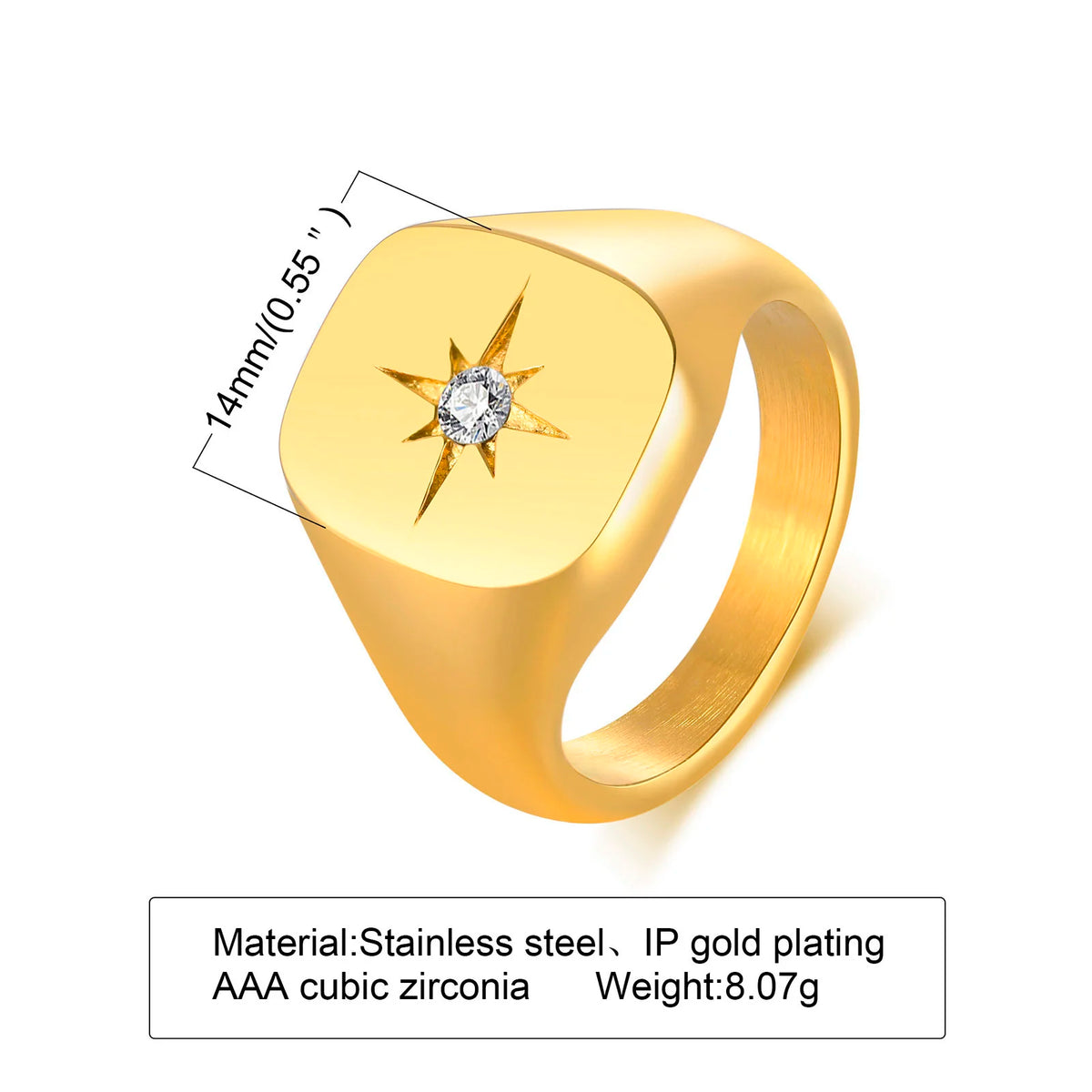 Sunshine Signet Ring – 18K Gold-Plated by ZEB Jewelry – view 20