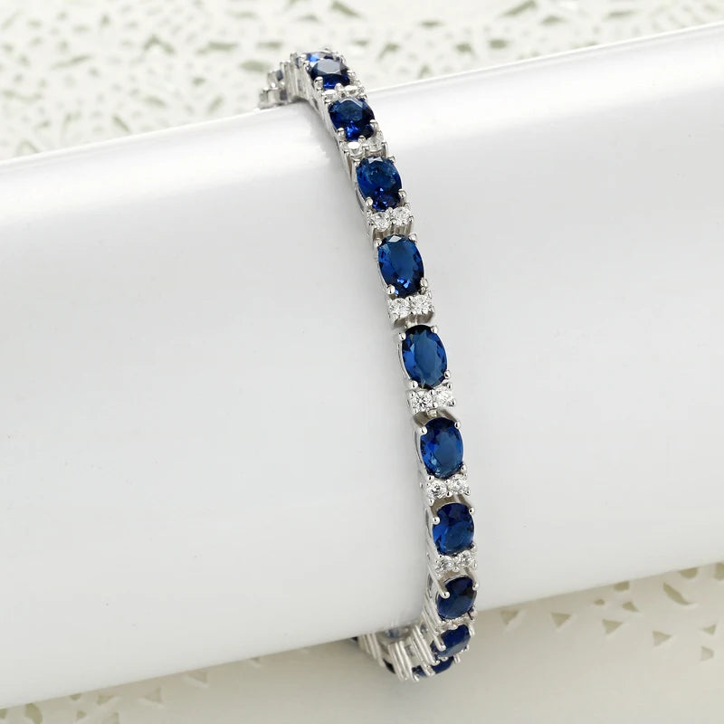 Sapphire-Style Bangle – 925 Sterling Silver by ZEB Jewelry – view 6