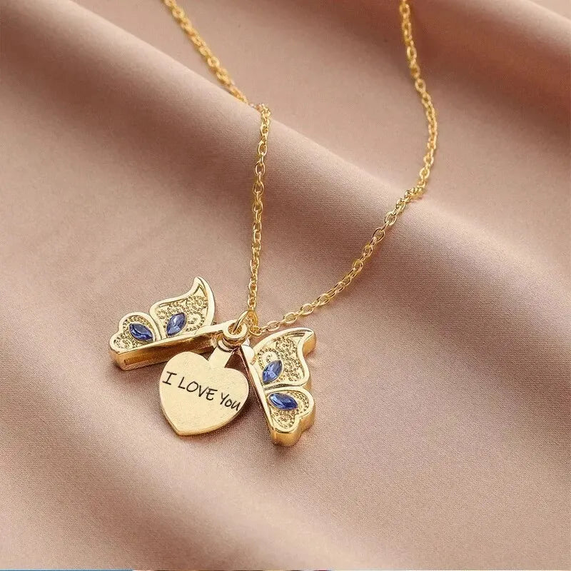 Personalized Butterfly Heart Name Necklace – Stainless Steel by ZEB Jewelry – view 7