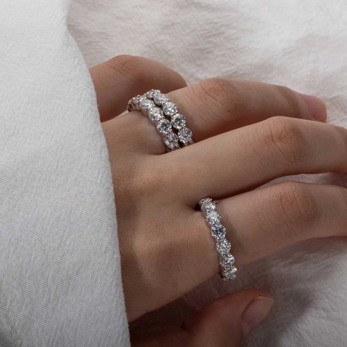 Moissanite Wedding Band – 925 Sterling Silver by ZEB Jewelry – view 12
