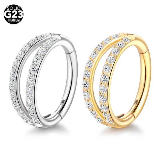 Double Hoop Titanium Nose Ring by ZEB Jewelry – view 1