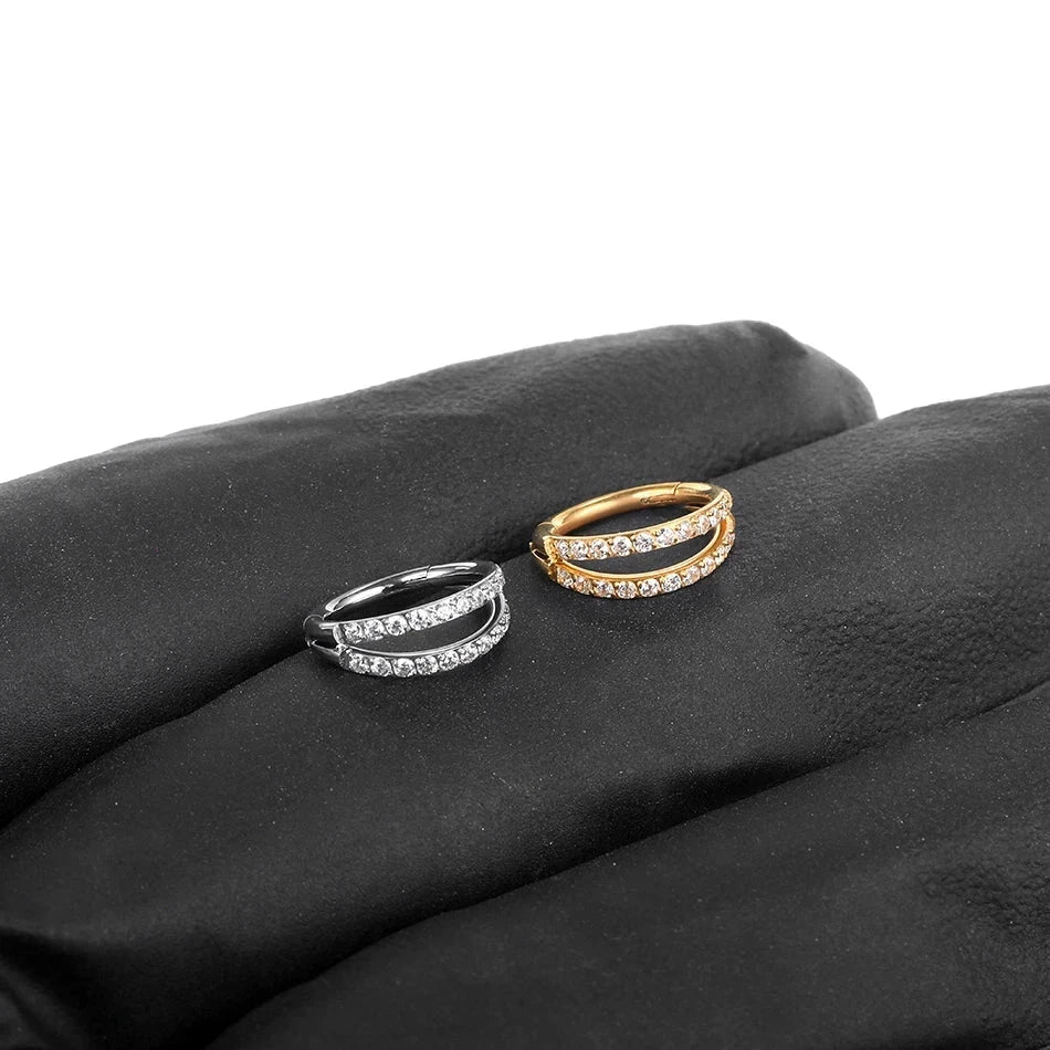 Double Hoop Titanium Nose Ring by ZEB Jewelry – view 5