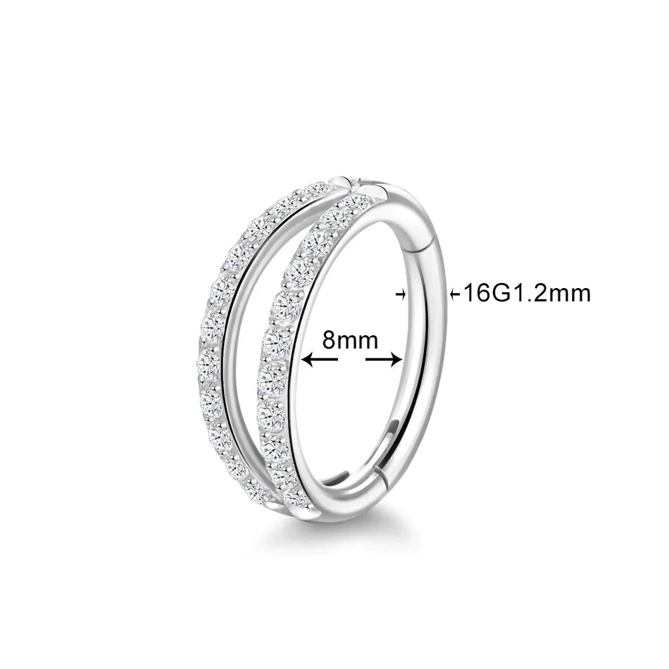 Double Hoop Titanium Nose Ring by ZEB Jewelry – view 2