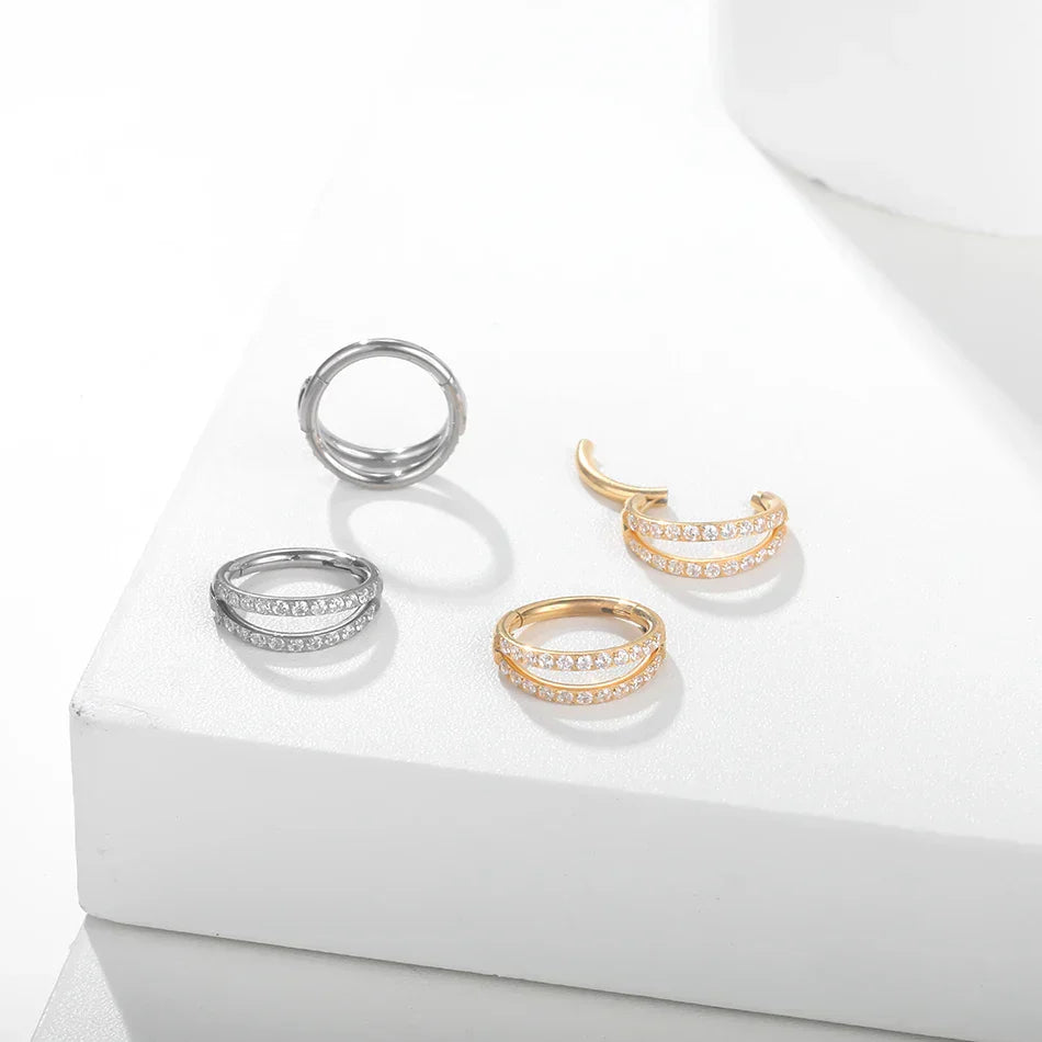 Double Hoop Titanium Nose Ring by ZEB Jewelry – view 3