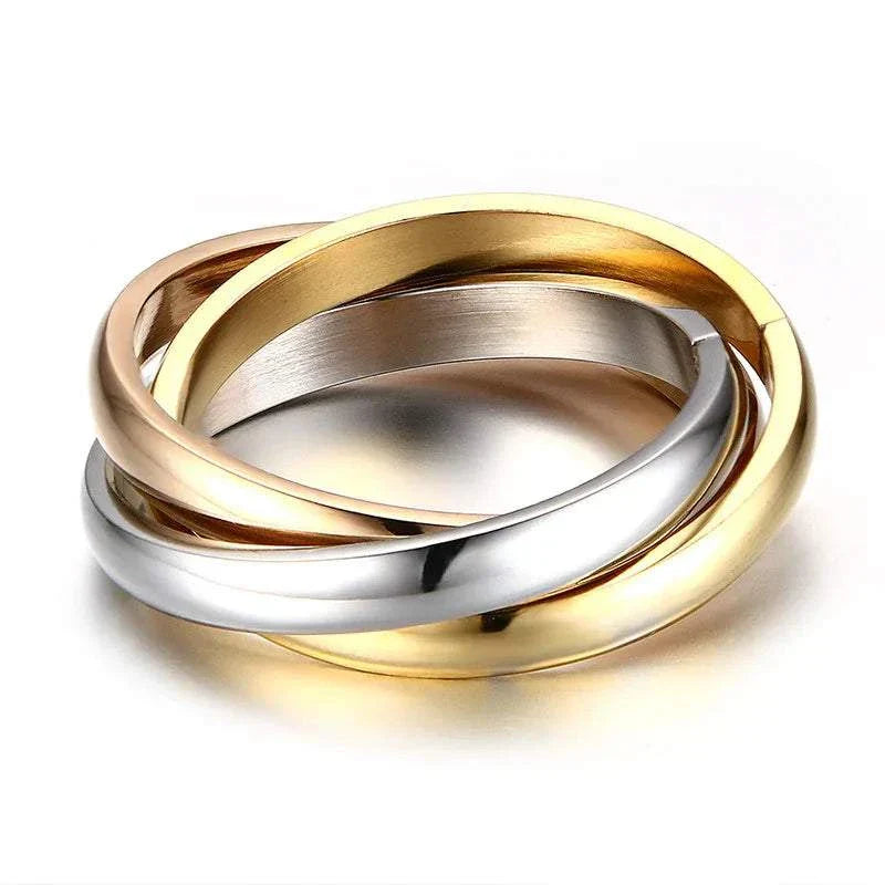 Classic Three-Ring Set – Stainless Steel by ZEB Jewelry – view 4