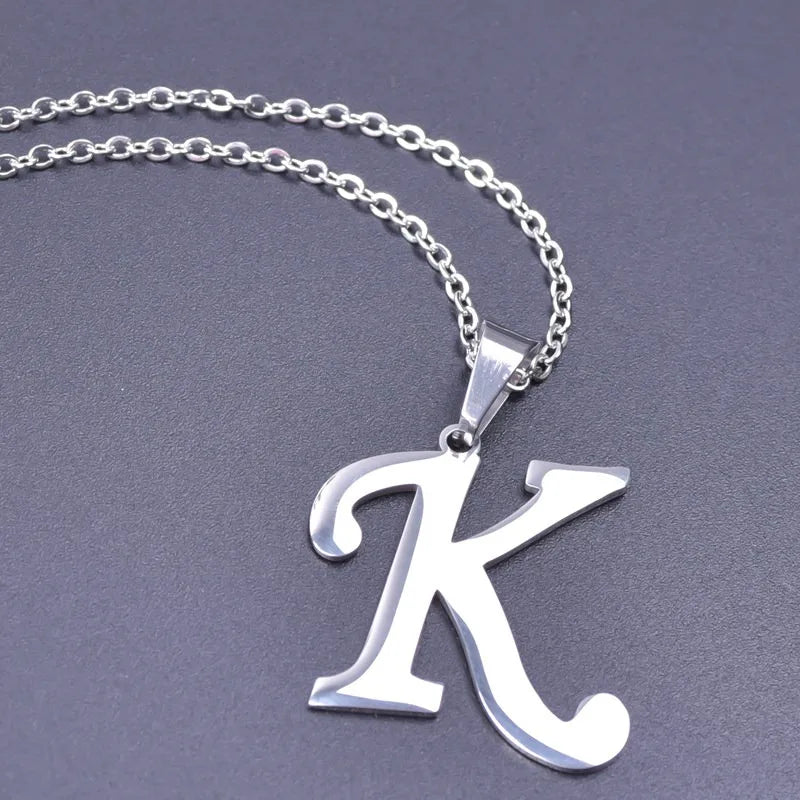 Initial Letter Necklace – Stainless Steel by ZEB Jewelry – view 9