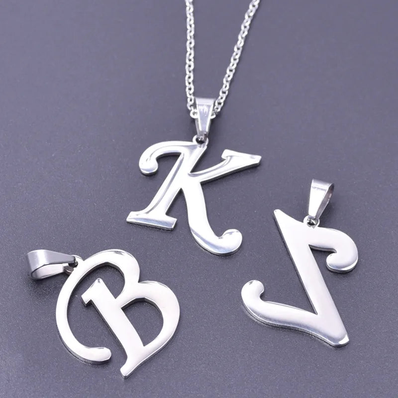 Initial Letter Necklace – Stainless Steel by ZEB Jewelry – view 10