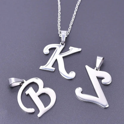 Initial Letter Necklace – Stainless Steel by ZEB Jewelry – view 10