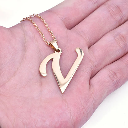 Initial Letter Necklace – Stainless Steel by ZEB Jewelry – view 4