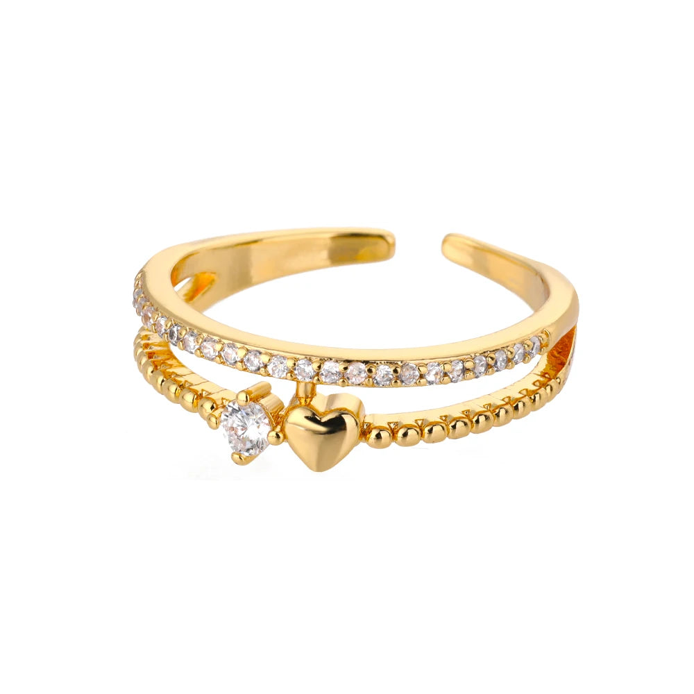 Stackable Zircon Heart Ring Set by ZEB Jewelry – view 7