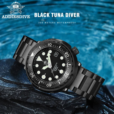  ADDIESDIVE Black Tuna Men’s Watch