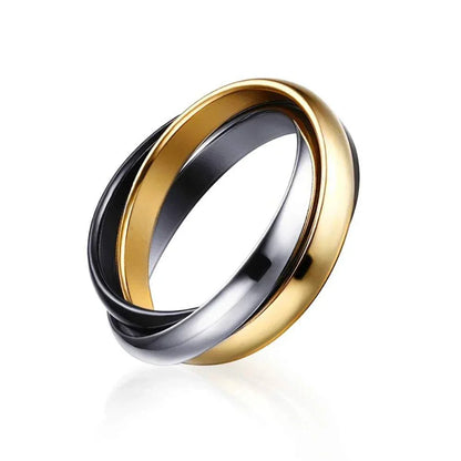Classic Three-Ring Set – Stainless Steel by ZEB Jewelry – view 7