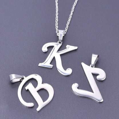 Initial Letter Necklace – Stainless Steel by ZEB Jewelry – view 2