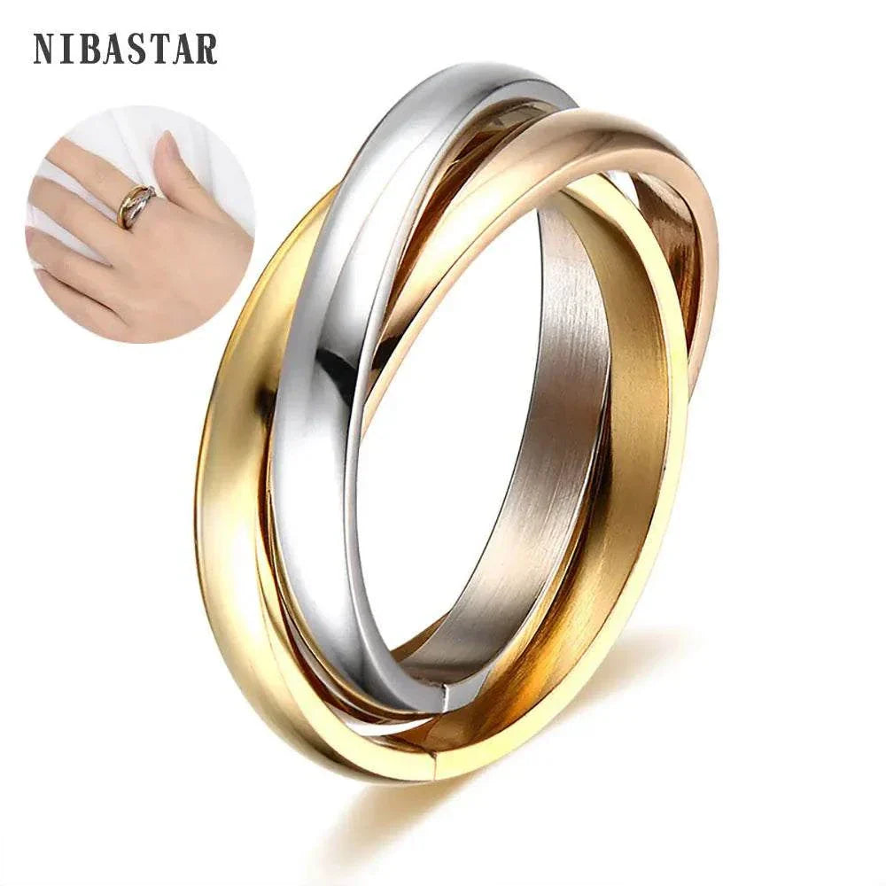 Classic Three-Ring Set – Stainless Steel by ZEB Jewelry – view 1