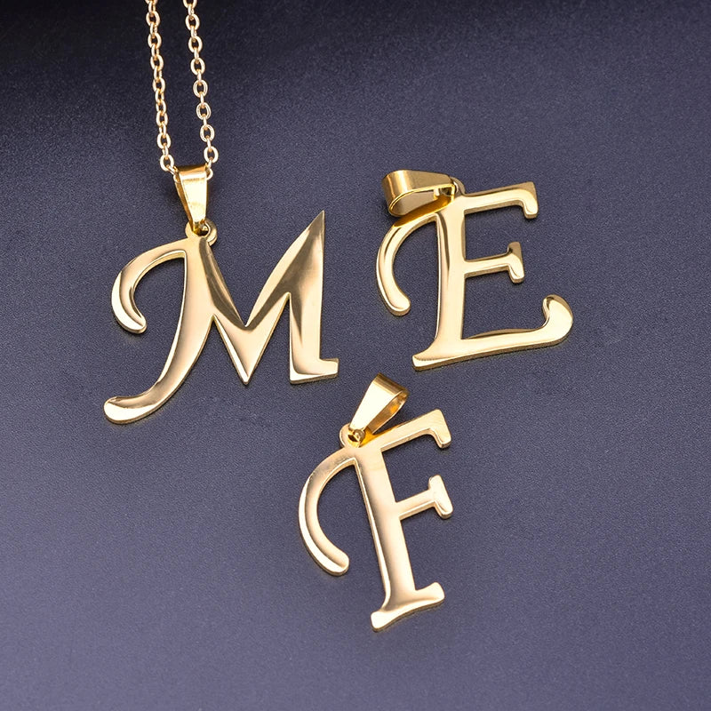 Initial Letter Necklace – Stainless Steel by ZEB Jewelry – view 11