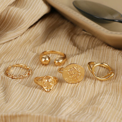 IPARAM Vintage Geometric Ring Set