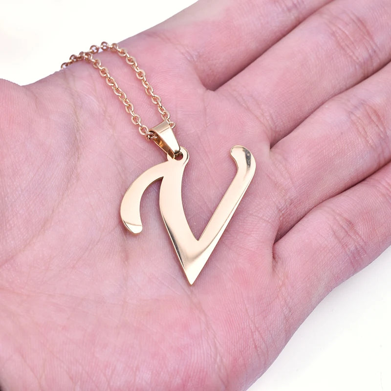 Initial Letter Necklace – Stainless Steel by ZEB Jewelry – view 14