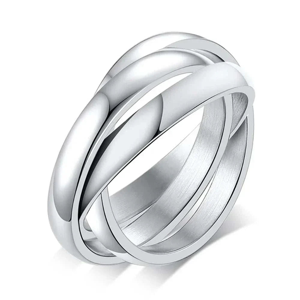 Classic Three-Ring Set – Stainless Steel by ZEB Jewelry – view 8