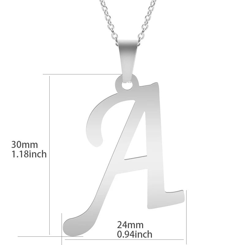 Initial Letter Necklace – Stainless Steel by ZEB Jewelry – view 7