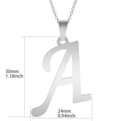 Initial Letter Necklace – Stainless Steel by ZEB Jewelry – view 7