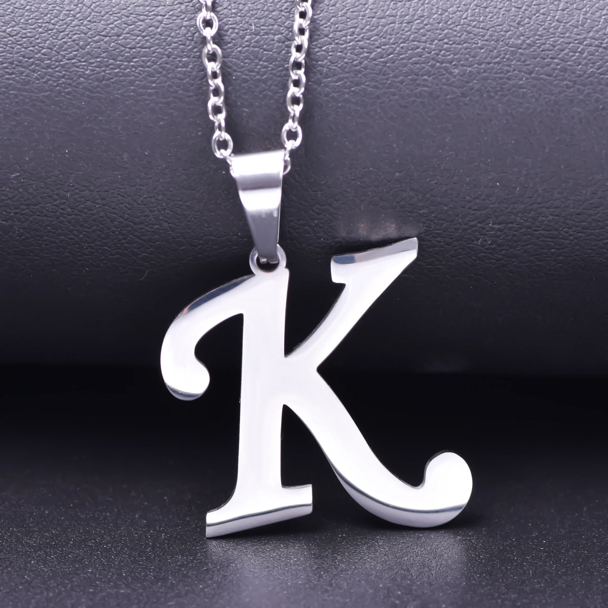 Initial Letter Necklace – Stainless Steel by ZEB Jewelry – view 1
