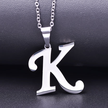 Initial Letter Necklace – Stainless Steel by ZEB Jewelry – view 1