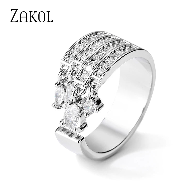 Waterdrop Zircon Statement Ring by ZEB Jewelry – view 17