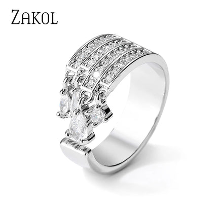 Waterdrop Zircon Statement Ring by ZEB Jewelry – view 17