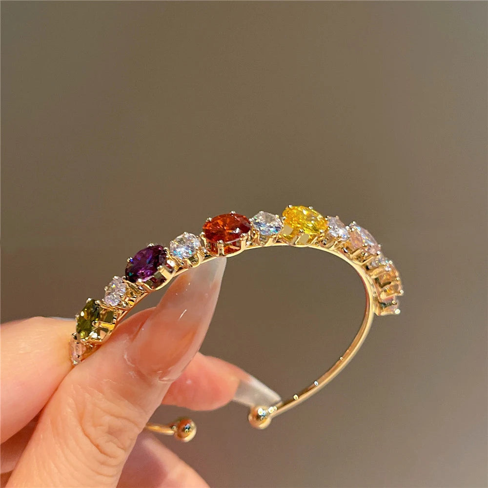 Silver Zircon Open Cuff Bangle by ZEB Jewelry – view 8