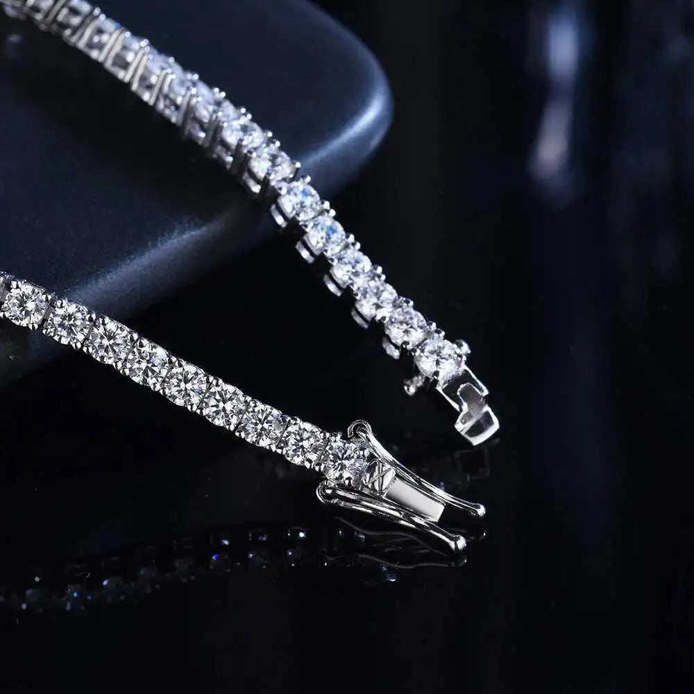 3mm/4mm Moissanite Tennis Bracelet – 925 Sterling Silver by ZEB Jewelry – view 4