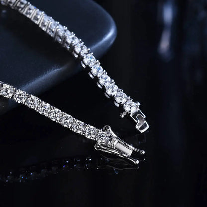 3mm/4mm Moissanite Tennis Bracelet – 925 Sterling Silver by ZEB Jewelry – view 4