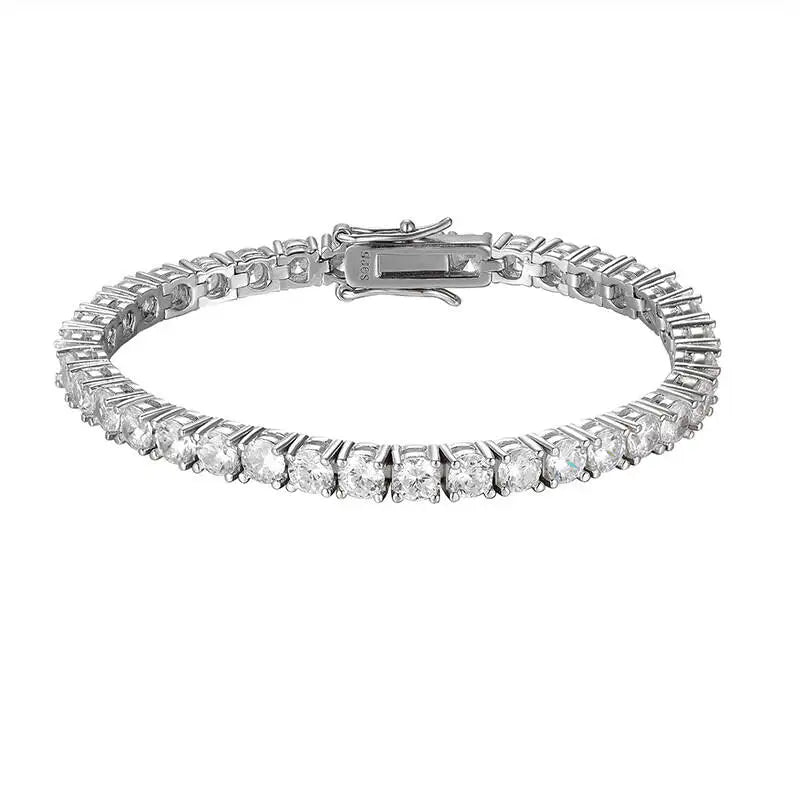 3mm/4mm Moissanite Tennis Bracelet – 925 Sterling Silver by ZEB Jewelry – view 6