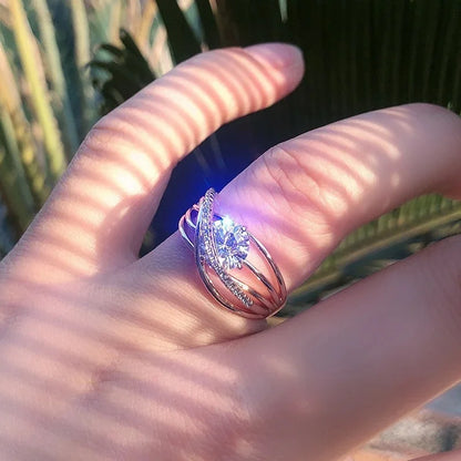 Rose Gold-Tone Cross Zircon Ring by ZEB Jewelry – view 5