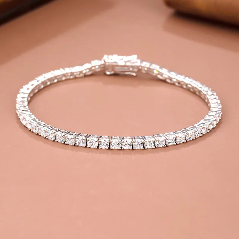 3mm Lab-Grown Diamond Bangle – 925 Sterling Silver by ZEB Jewelry – view 4