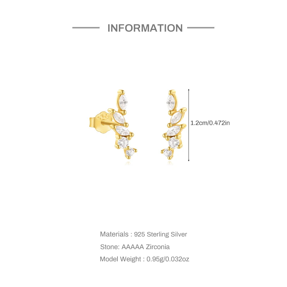Horse Eye Zircon Stud Earrings – 925 Sterling Silver by ZEB Jewelry – view 2