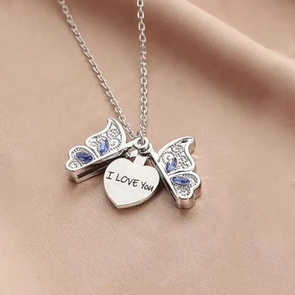 Personalized Butterfly Heart Name Necklace – Stainless Steel by ZEB Jewelry – view 6