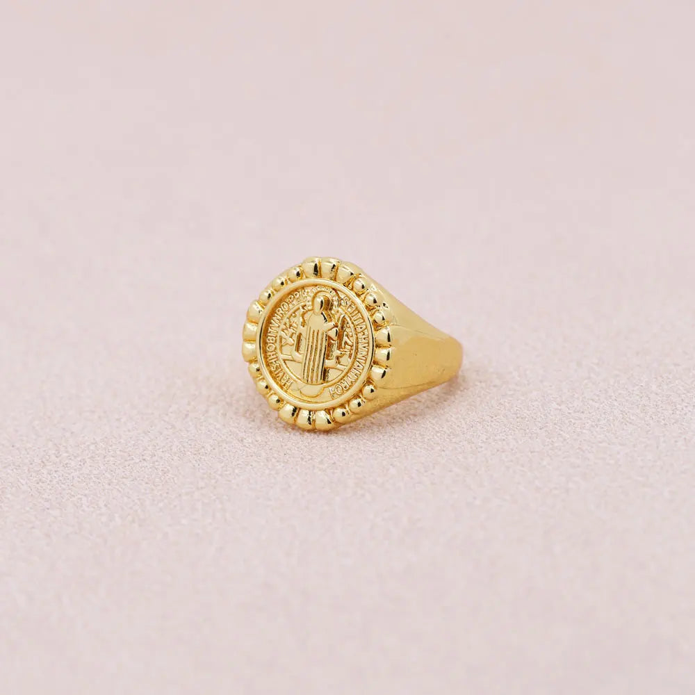 Virgin Mary Religious Ring – Gold-Tone Copper by ZEB Jewelry – view 5