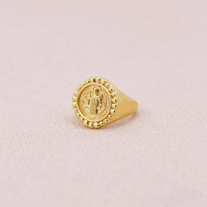 Virgin Mary Religious Ring – Gold-Tone Copper by ZEB Jewelry – view 5