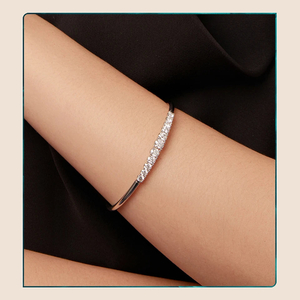 Moissanite Bar Bracelet – 925 Sterling Silver by ZEB Jewelry – view 8