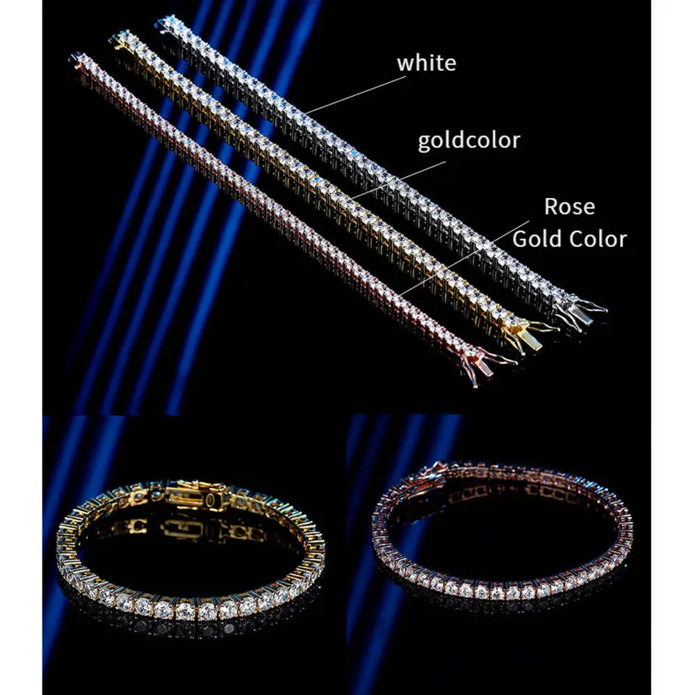 3mm/4mm Moissanite Tennis Bracelet – 925 Sterling Silver by ZEB Jewelry – view 5