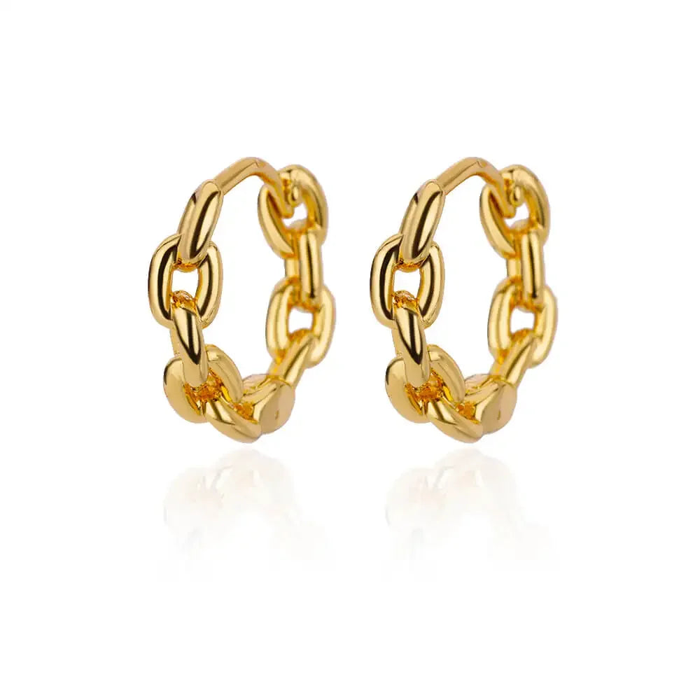 Twisted Gold Hoop Earrings – Stainless Steel by ZEB Jewelry – view 2