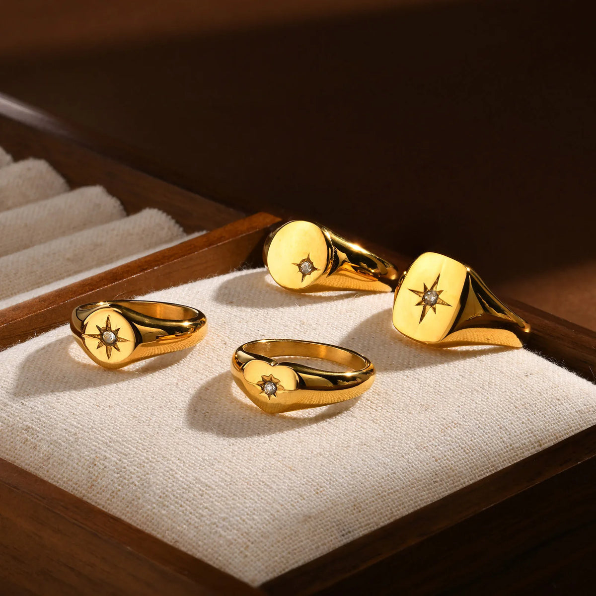 Sunshine Signet Ring – 18K Gold-Plated by ZEB Jewelry – view 5