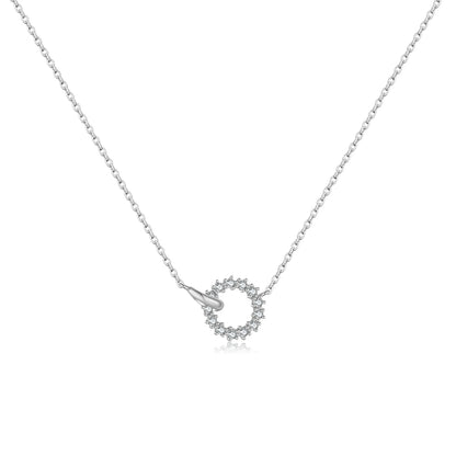 Circle Zircon Pendant Necklace – 925 Sterling Silver by ZEB Jewelry – view 8