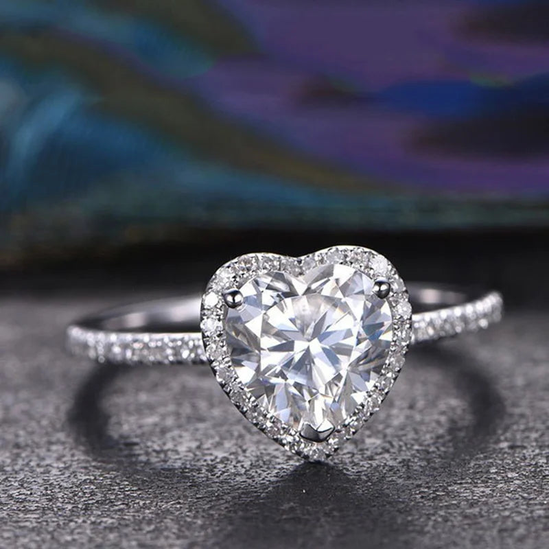 Silver Heart Zircon Ring by ZEB Jewelry – view 4