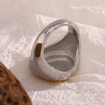 Two-Tone Wide Band Ring – 316L Stainless Steel by ZEB Jewelry – view 5