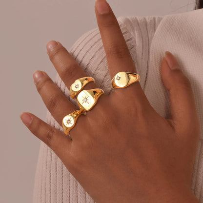 Sunshine Signet Ring – 18K Gold-Plated by ZEB Jewelry – view 2