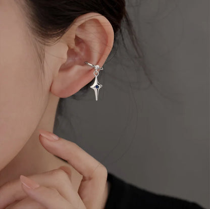 Zircon Star Tassel Clip Earrings by ZEB Jewelry – view 26