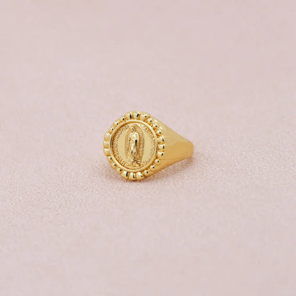Virgin Mary Religious Ring – Gold-Tone Copper by ZEB Jewelry – view 6