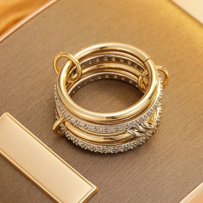 Two-Tone Four-Ring Set by ZEB Jewelry – view 5